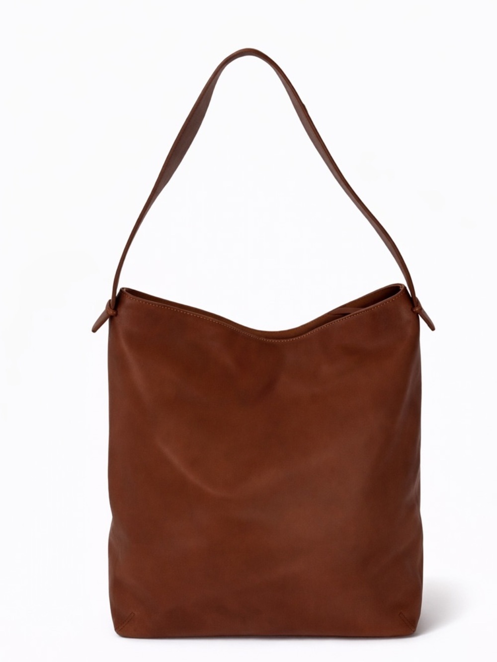 Ann Taylor Cognac Brown Leather Hobo Shoulder Bag Soft Slouch Everyday Purse - Picture 13 of 13